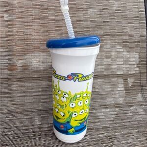 Disney Blue and White Alien Tumbler with straw Toy Story Pizza Planet